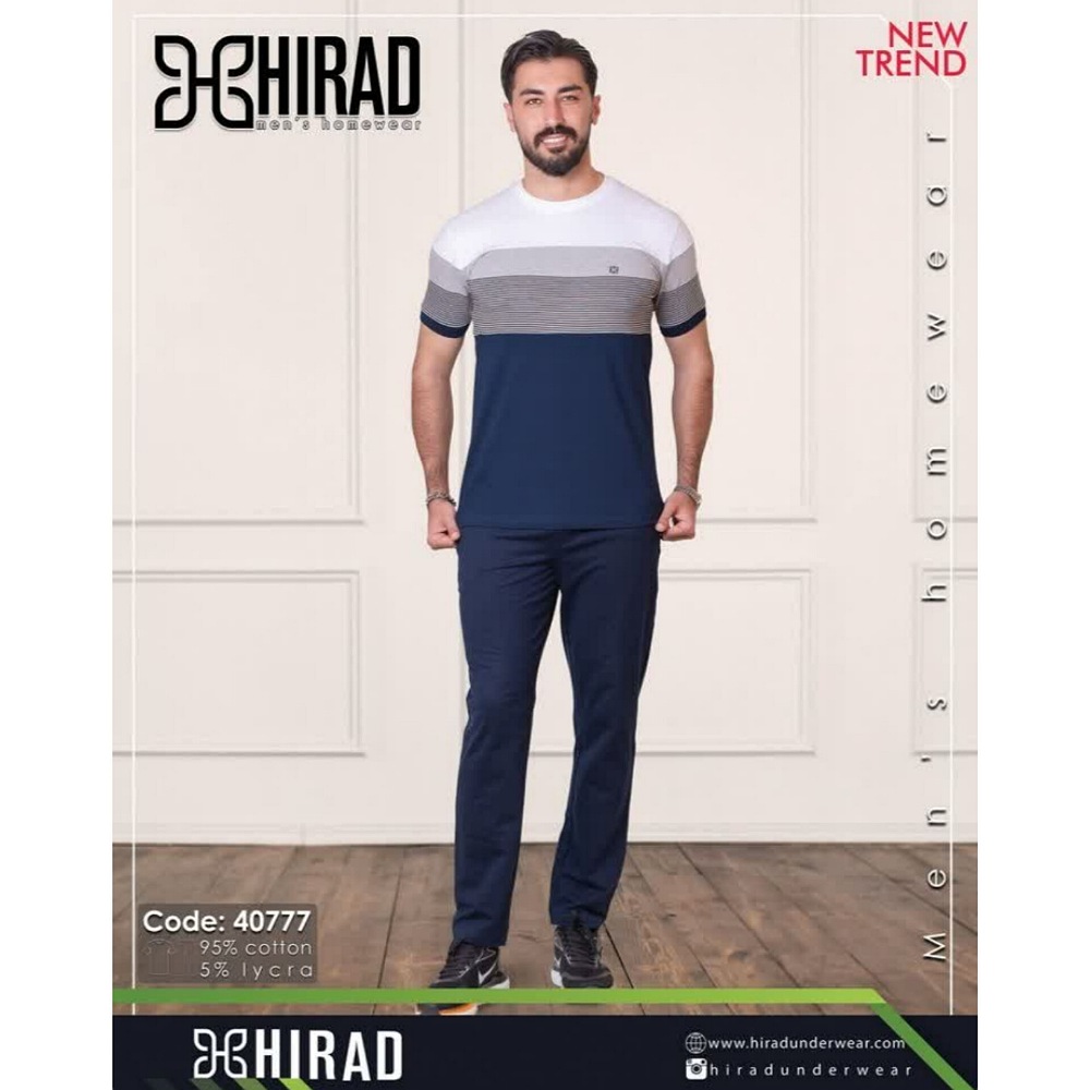 ست لباس راحتی مردانه هیراد مدل تیشرت و شلوار کد 40777