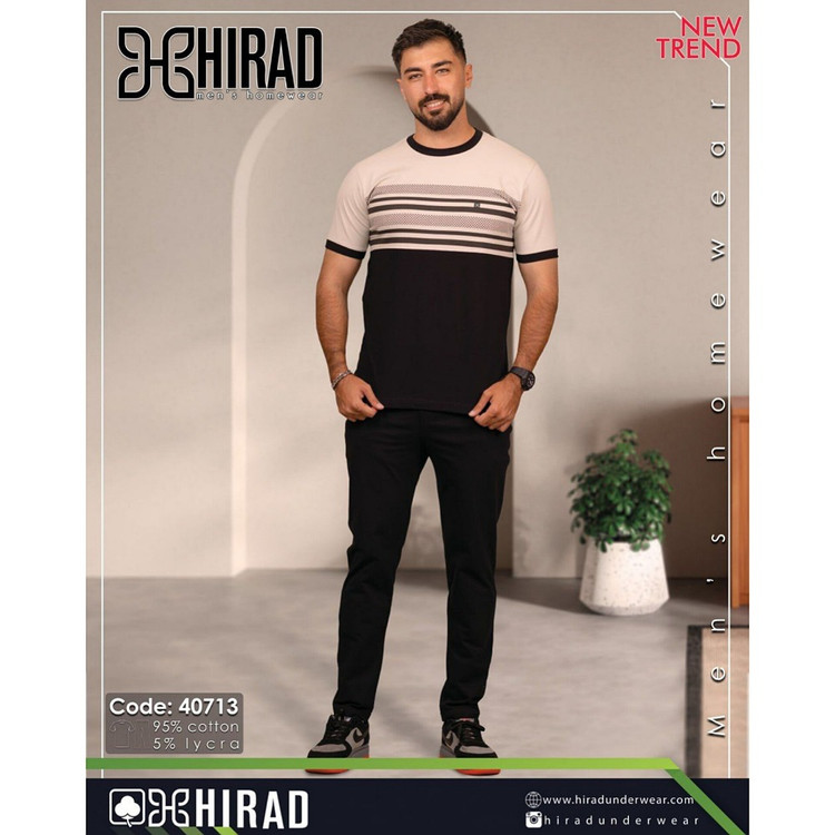 ست لباس راحتی مردانه هیراد مدل تیشرت و شلوار کد 40713