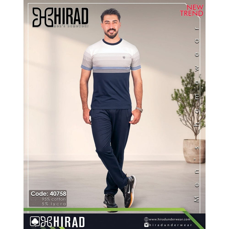 ست لباس راحتی مردانه هیراد مدل تیشرت و شلوار کد 40758
