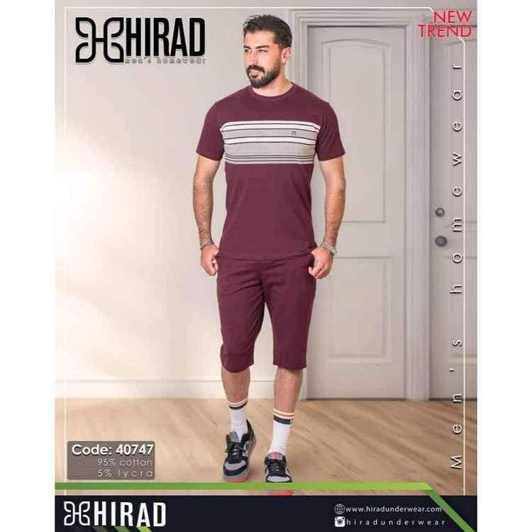 ست لباس راحتی مردانه هیراد مدل تیشرت و شلوارک کد 40747