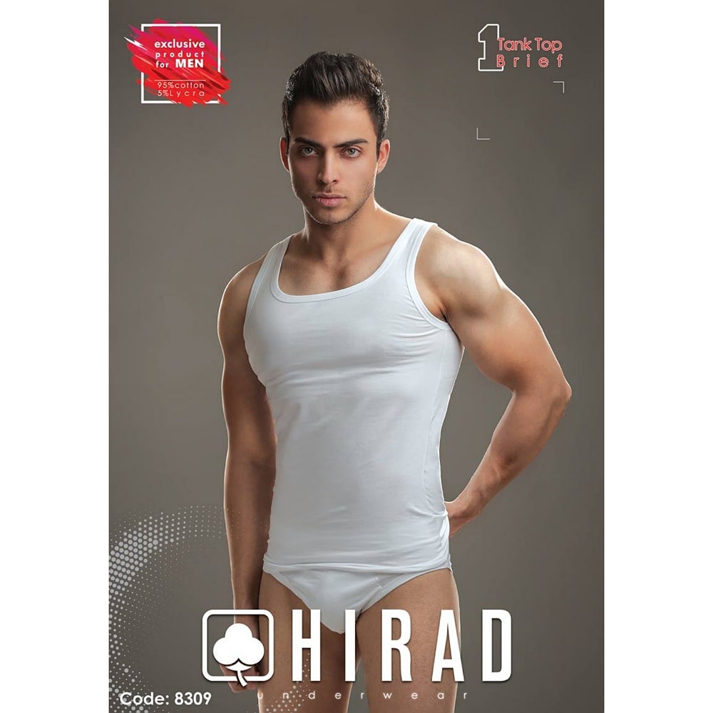 ست لباس زیر مردانه هیراد مدل رکابی با شورت اسلیپ کد 8309