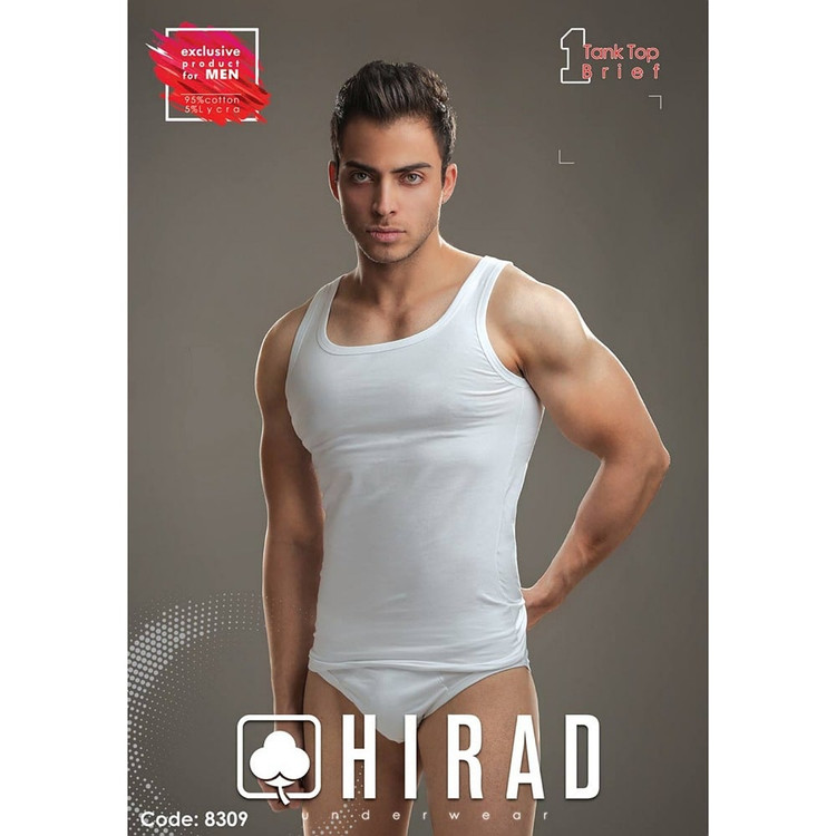 ست لباس زیر مردانه هیراد مدل رکابی با شورت اسلیپ کد 8309