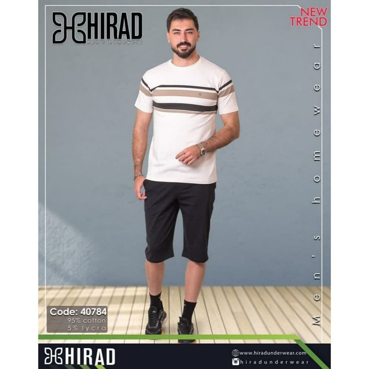ست لباس راحتی مردانه هيراد مدل تيشرت و شلوارک کد 40784