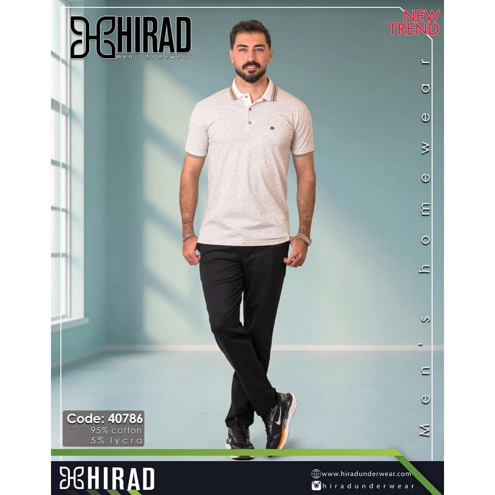 ست لباس راحتی مردانه هيراد مدل تيشرت و شلوار کد 40786